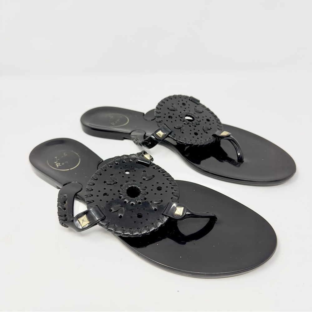 Jack Rogers Black Women's thong jelly flip flop Sandals size 9